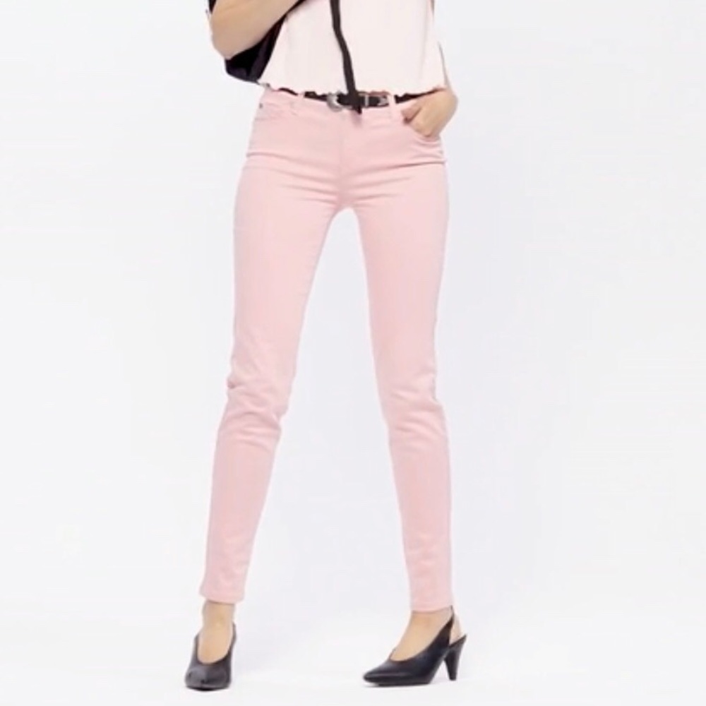 Midrise pink skinny jeans